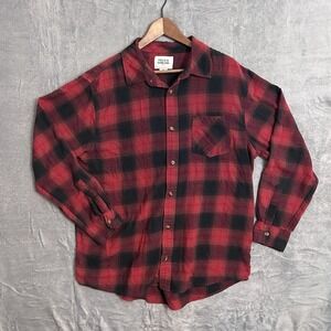 Field & Stream Men's XL Buffalo Plaid Flannel Shirt Red Black Button Up